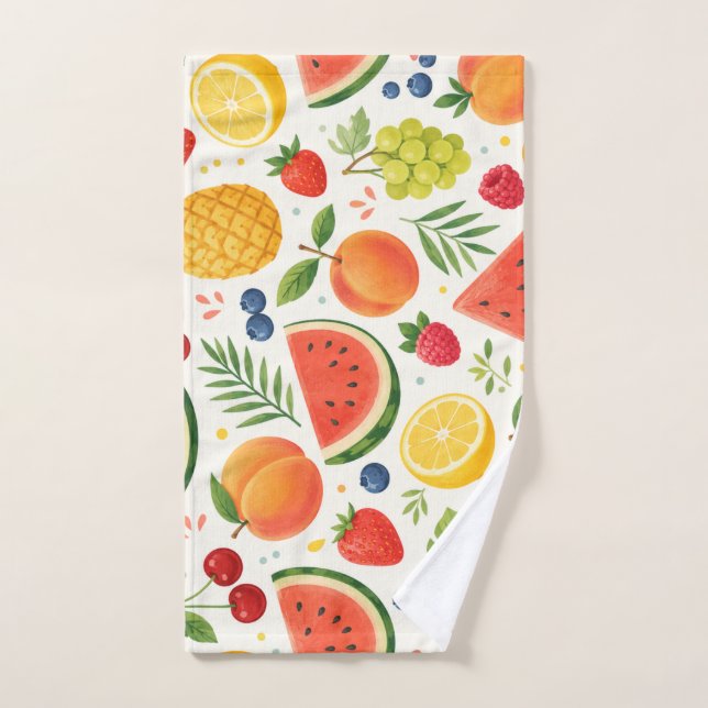 Summer Fruit Pattern Fabric | Tropical Watermelon  Hand Towel (Hand Towel)