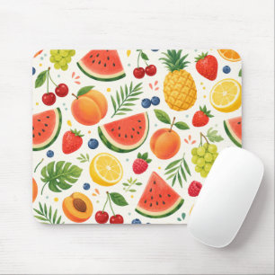 Summer Fruit Pattern Fabric Tropical Watermelon Mouse Pad