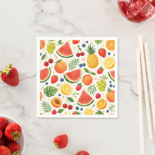 Summer Fruit Pattern Fabric   Tropical Watermelon  Napkin