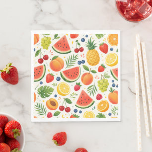 Summer Fruit Pattern Fabric Tropical Watermelon Napkin