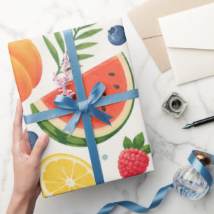 Summer Fruit Pattern Fabric Tropical Watermelon Wrapping Paper