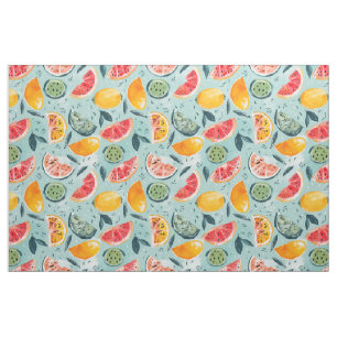 Summer Fruit Pattern Seamless Watermelon & Citru Fabric