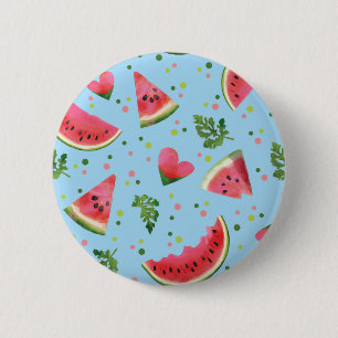 Summer Fruit Pattern Watermelon red green tropical 6 Cm Round Badge