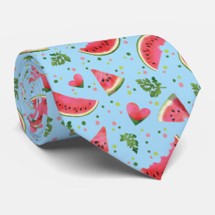 Summer Fruit Pattern Watermelon red green tropical Tie