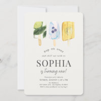 Summer Fruit Popsicle Watercolor 1st Birthday