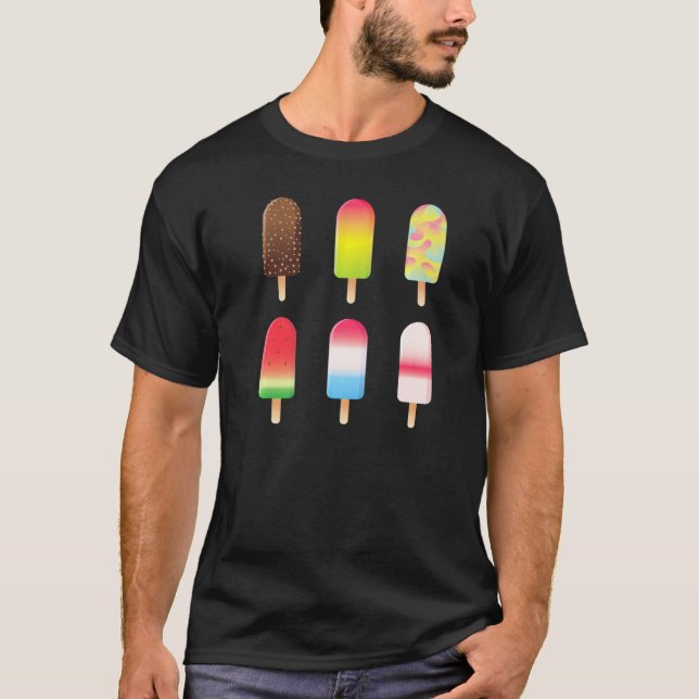 Summer Fruit Popsicles Creamsicles Chocolate Ice C T-Shirt (Front)