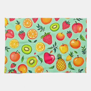 Summer Fruit Seamless Design Tea Towel