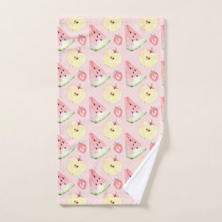 Summer Fruit Slices Pink Hand Towel