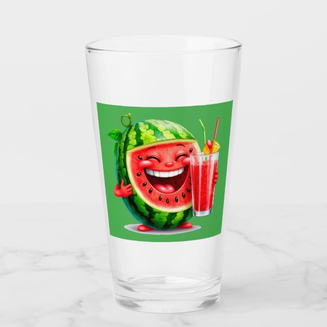 🍉 Summer Fruit Smile Drink Charm 🍉 Glass (Front)