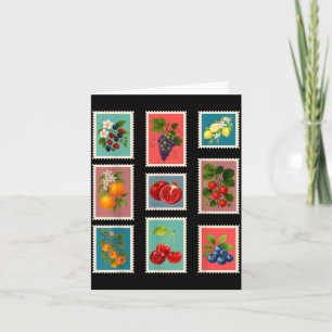 Summer Fruit Stamp Vintage Fruit Postage Stamp Card