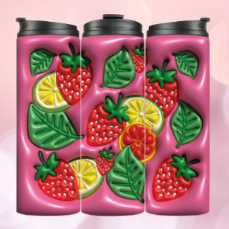Summer fruits 3D Inflated Effect Tumbler