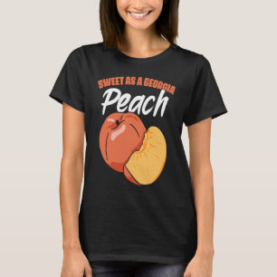 Summer Fruits Sweet Georgia Peach Cute Peachy Prin T-Shirt