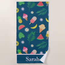 Summer Fruits, Tropical Leaves and Ice Cream Name 