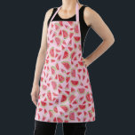 Summer Fruity Fun Watermelons Watercolor Colourful Apron<br><div class="desc">Decorate your kitchen with this fun watercolor watermelons apron. Makes a great housewarming,  mothers day or wedding gift! 
You can customise it and add text too.
Check my shop for lots more colours and patterns! Let me know if you'd like something custom.</div>