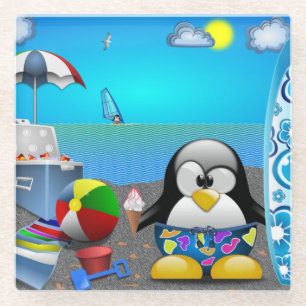SUMMER FUN AT THE BEACH GLASS COASTER