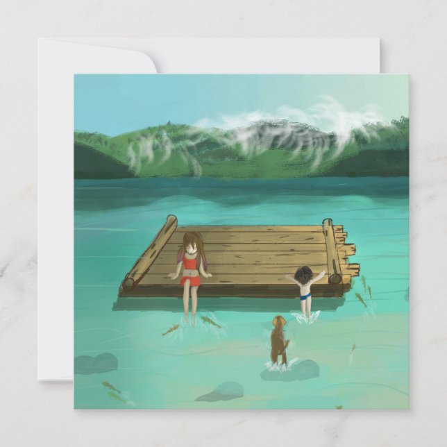 Summer fun at the lake card (Front)