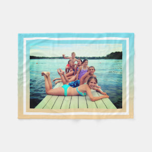 Summer fun beach time custom photo ombre blanket