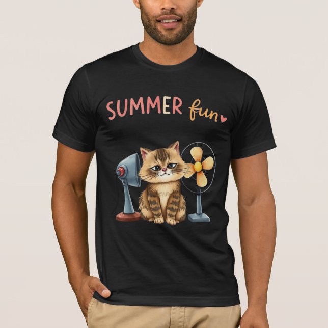 Summer Fun Cat T-Shirt Sarcastic Tabby  (Front)