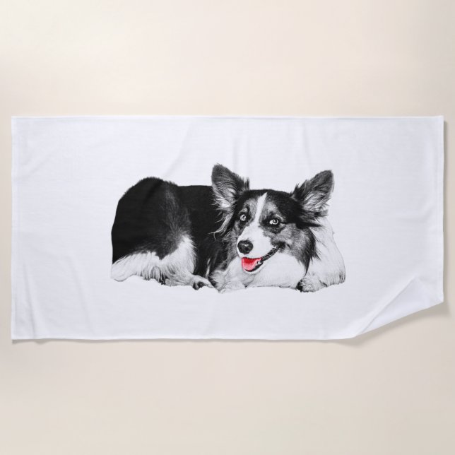 Summer Fun, Corgi Style Beach Towel (Front)