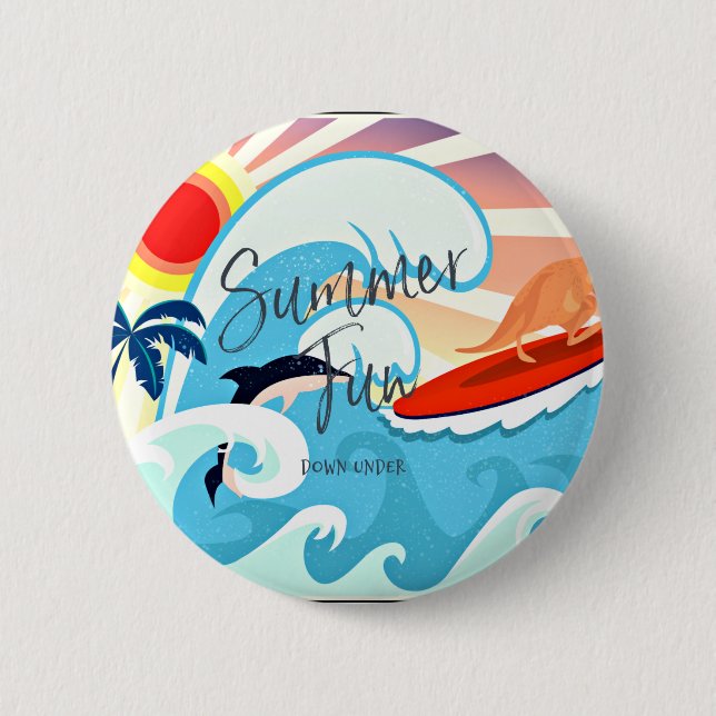 Summer Fun, Down Under 6 Cm Round Badge (Front)