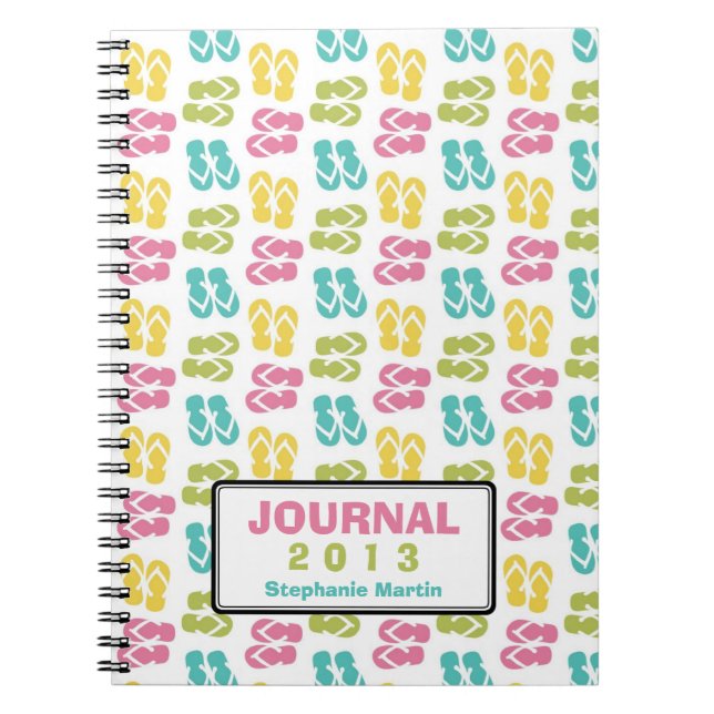 Summer fun flip flop sandal custom year journal (Front)