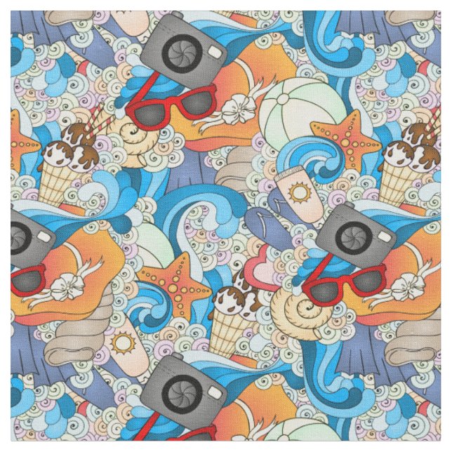 Summer Fun Pattern | Add Your Initial 2 Fabric (Close Up)