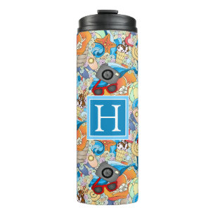 Summer Fun Pattern   Add Your Initial Thermal Tumbler