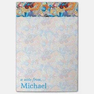 Summer Fun Pattern   Add Your Name Post-it Notes