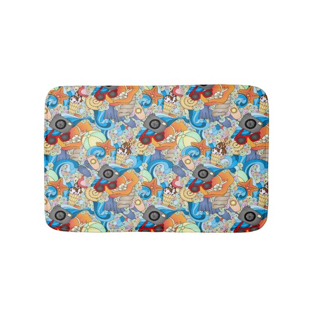 Summer Fun Pattern Bath Mat (Front)