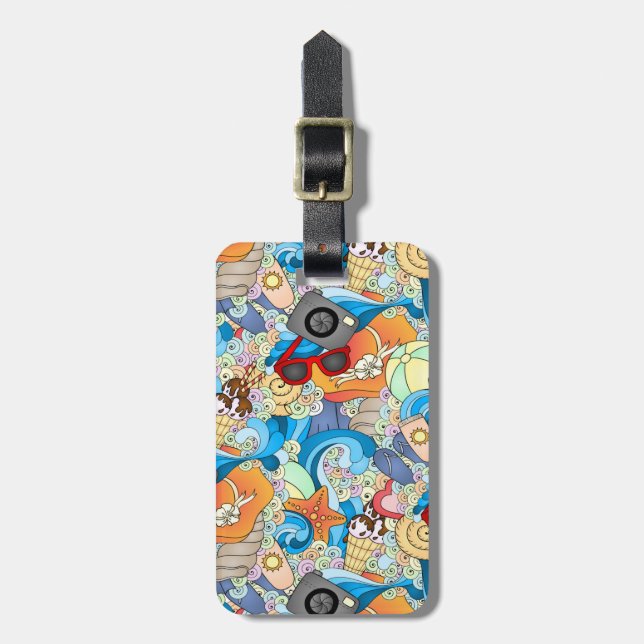 Summer Fun Pattern Luggage Tag (Front Vertical)