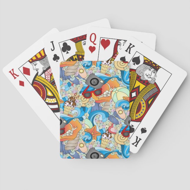 Summer Fun Pattern Playing Cards (Back)