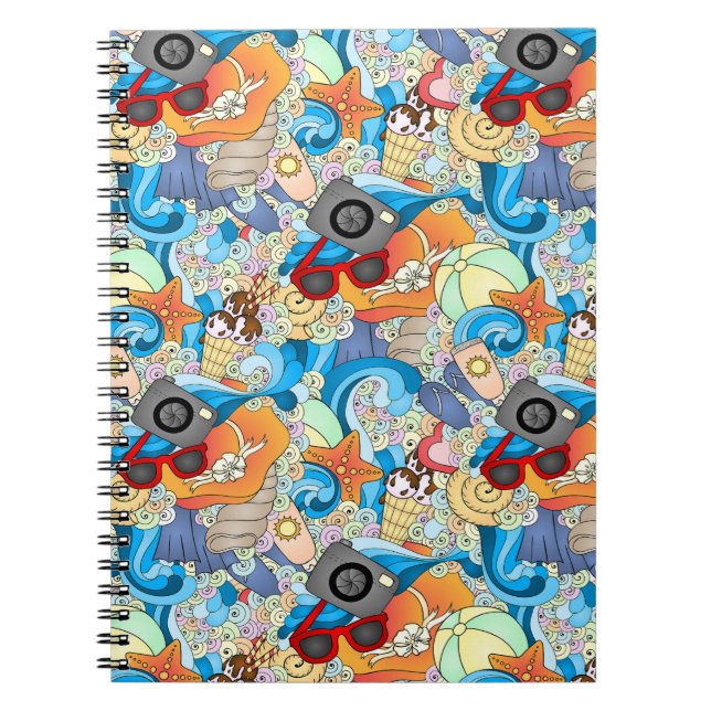 Summer Fun Pattern Spiral Notebook (Front)