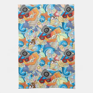 Summer Fun Pattern Tea Towel