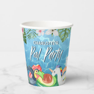 Summer Fun Pool Party Birthday Paper Cups