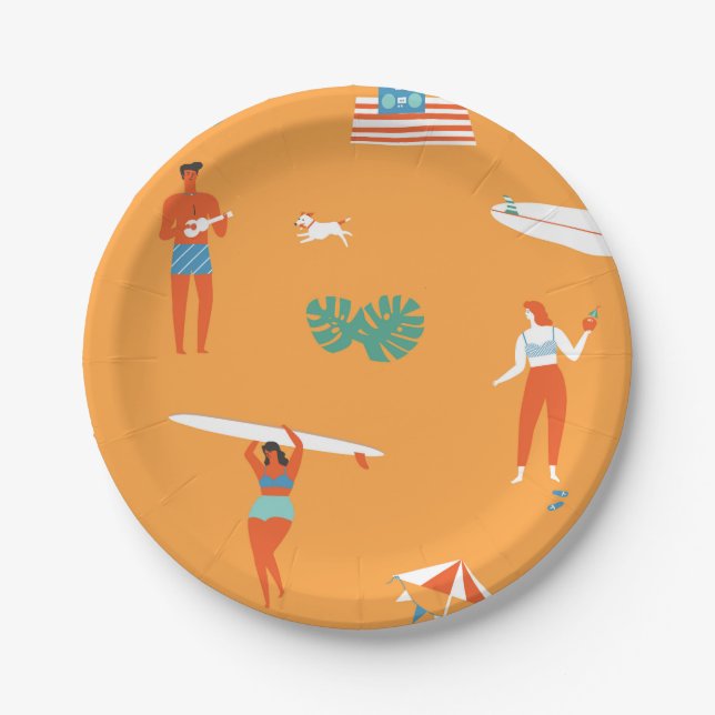 Summer Fun Pool Party plates (Front)