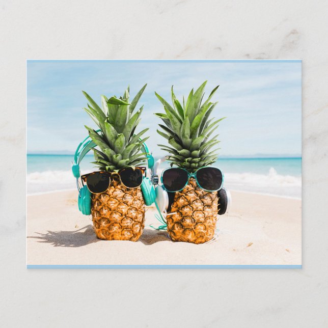 Summer Fun Postcard (“Summer’s playlist: sunshine, sea breeze, and pineapple beats.”)