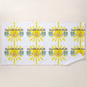 Summer Fun Queen of the Sandcastle Beach Towel