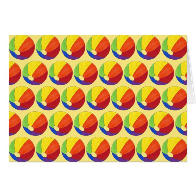 Summer Fun Rainbow Beachball Beach Ball Vacation (Front Horizontal)