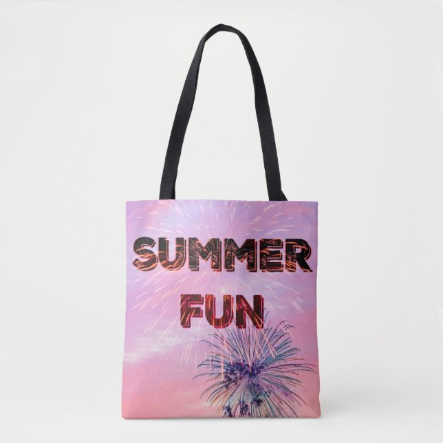 Summer Fun Retro Bold Text Design Tote Bag (Front)