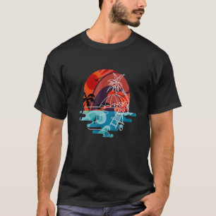 Summer Fun Retro Tropical Island Palm Tree Beach T-Shirt