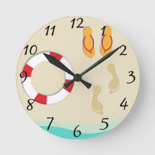 Summer Fun Round Clock
