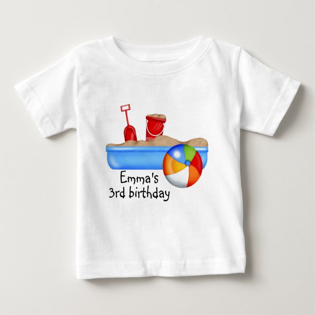 Summer Fun Sand box Beach Ball Baby T-Shirt (Front)