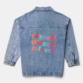 Summer Fun Vaxxed Waxed Relaxed Beach Trendy Vacci Denim Jacket