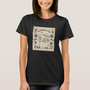 Summer Fun Vintage 1950s Beach Ice Cream Stamp T-Shirt