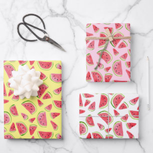 Summer Fun Watercolor Watermelon Colorful Gift Wrapping Paper Sheet