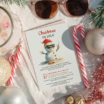 Summer Funny Christmas in July Snowman Sunglasses Invitation<br><div class="desc">This playful Christmas in July invitation features a sun-loving snowman sporting a Santa hat and shades, ready to trade snowflakes for sunshine. With watercolor charm and bold seasonal lettering, it's perfect for poolside holiday gatherings, summer BBQs, or tropical Christmas-themed parties. A great pick for festive hosts who love a little...</div>