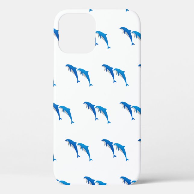 SUMMER, FUNNY GRAY AND BLUE DOLPHINS Case-Mate iPhone CASE (Back)