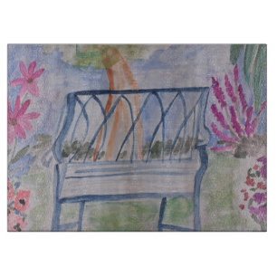 Summer Garden Bench Cutting Board