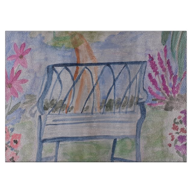 Summer Garden Bench  Cutting Board (Front)