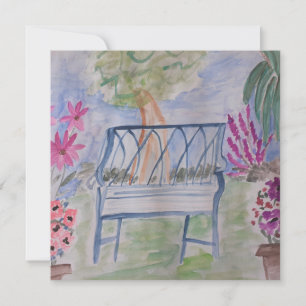 Summer Garden Bench Flat Card